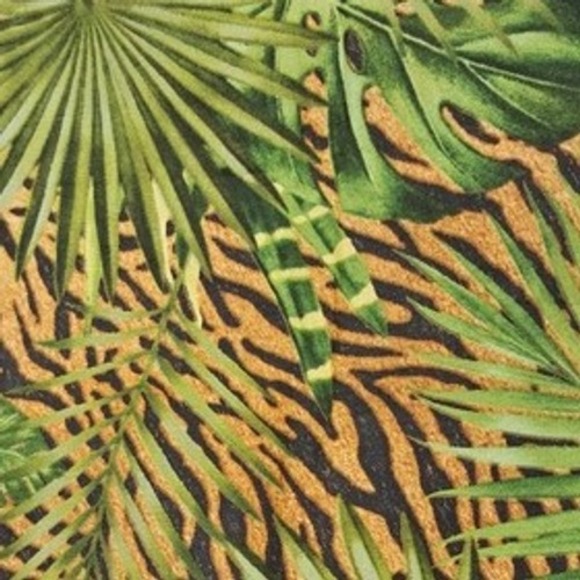 Northcott Jungle Queen Fabric, Tropical Palm Leaf, Animal Print, 1 Yard - Picture 1 of 4